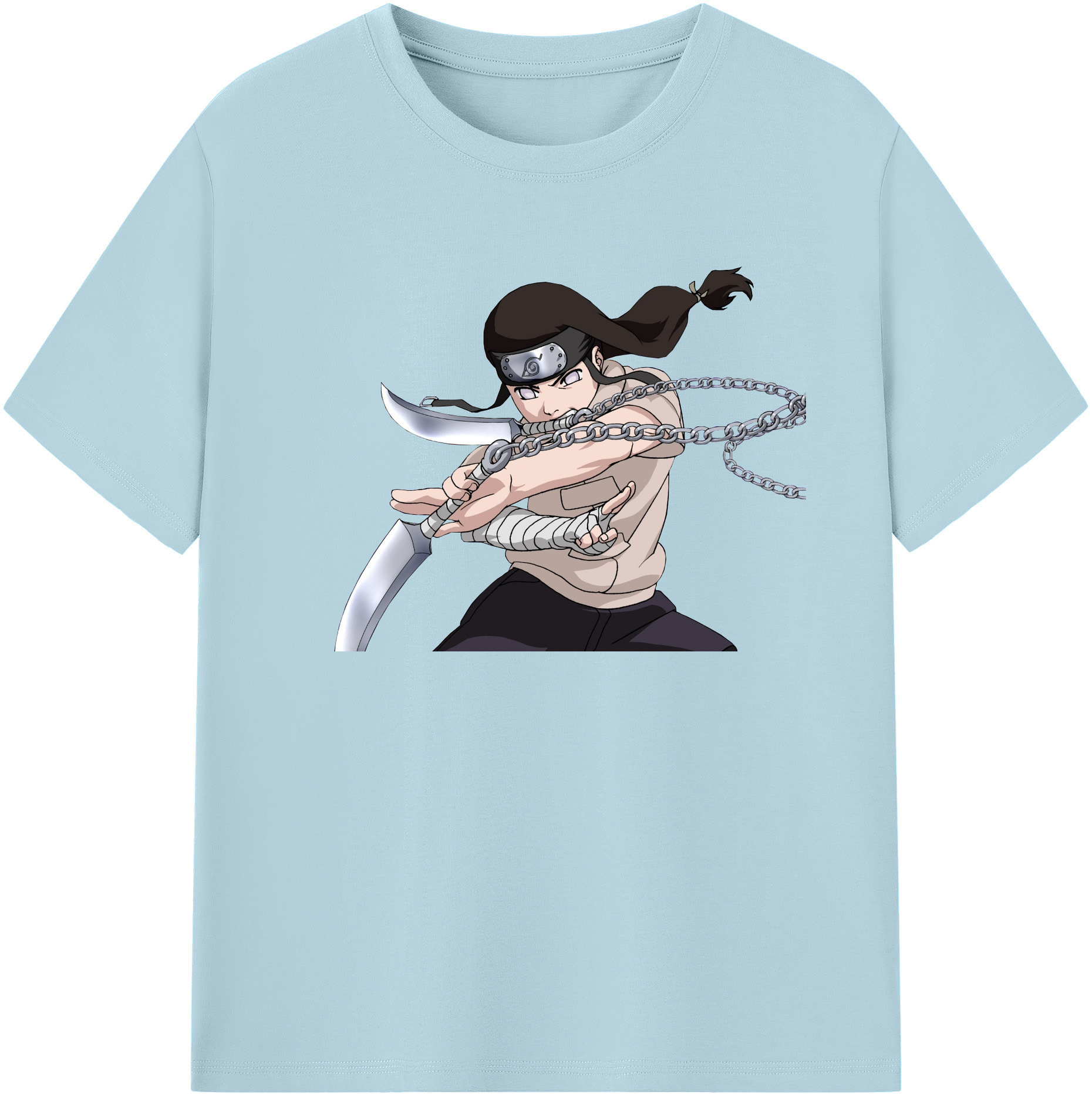 （画像用） NARUTO -ナルト- 日向ネジ Hyūga Neji 綿100％半袖Tシャツ（フロントプリント）